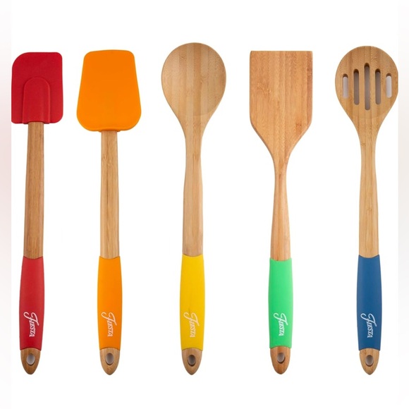 NWT-Fiesta 5 piece Bamboo Silicon Utensil Set - Picture 8 of 9